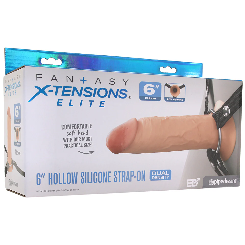 Fantasy X-tensions Elite 6 Inch Hollow Strap-On in Light - Image 6