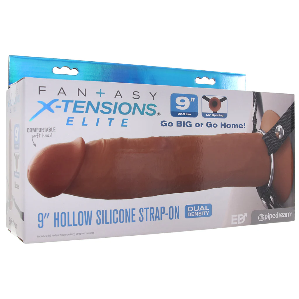 Fantasy X-tensions Elite 9 Inch Hollow Strap-On in Brown - Image 9