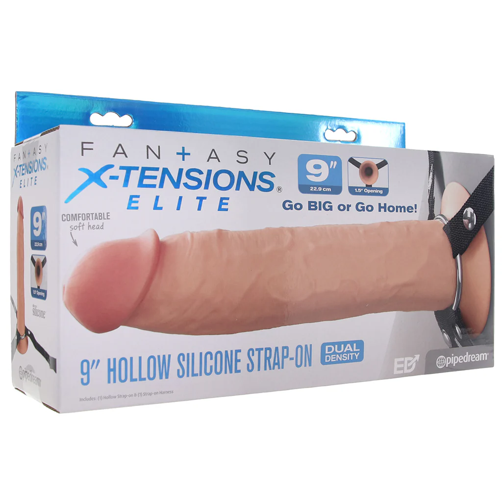 Fantasy X-tensions Elite 9 Inch Hollow Strap-On in Light - Image 9