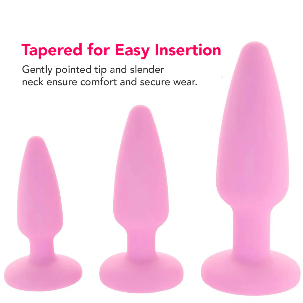 First Time Crystal Booty Anal Plug Set in Pink - Image 3