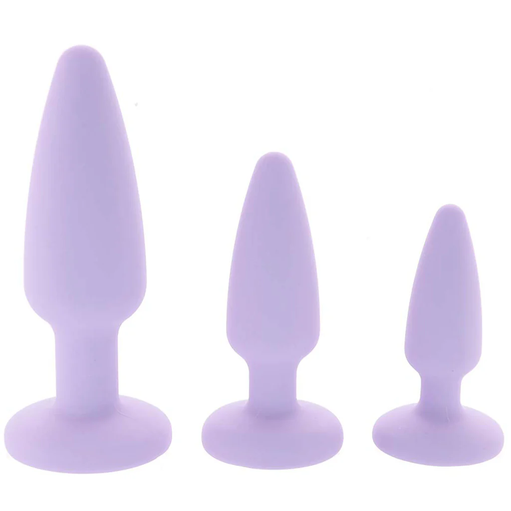 First Time Crystal Booty Anal Plug Set in Purple - Image 3
