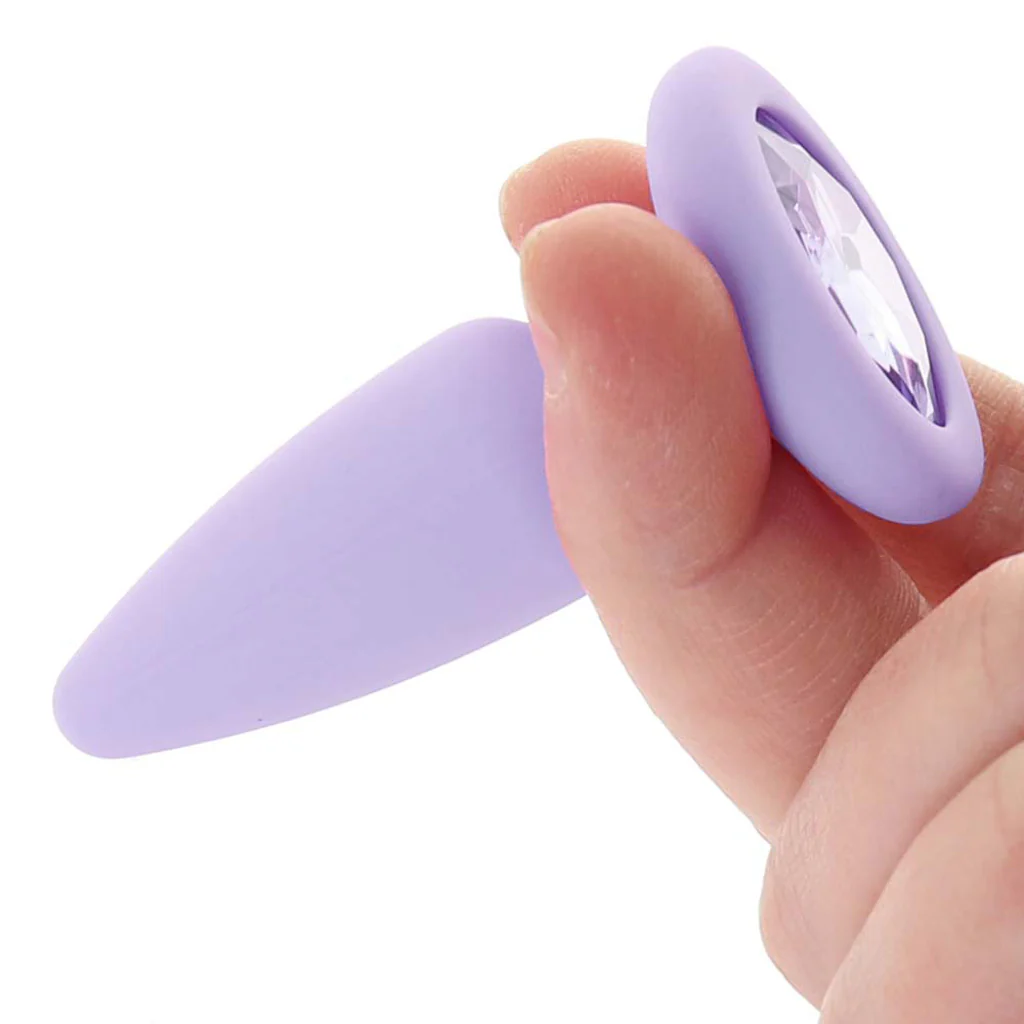 First Time Crystal Booty Anal Plug Set in Purple - Image 4