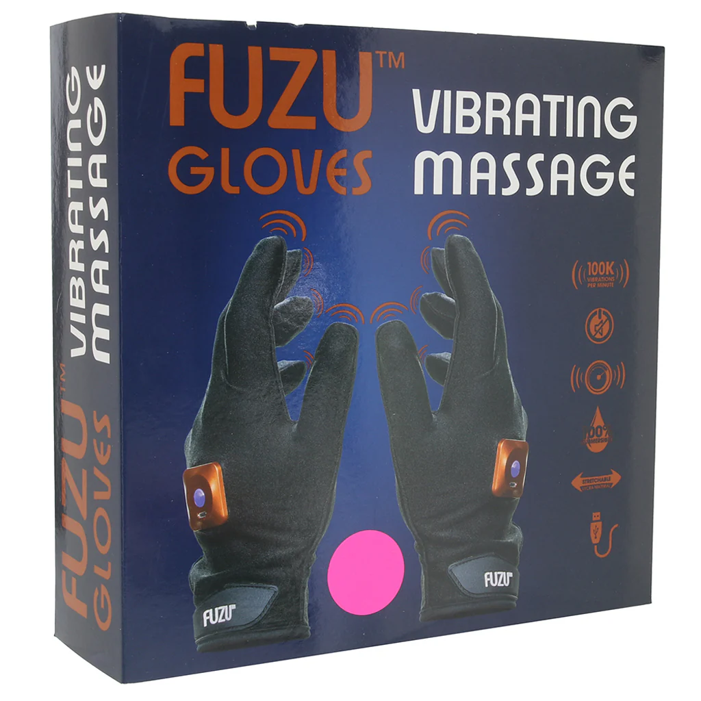 Fuzu Vibrating Small Massage Gloves in Pink - Image 6