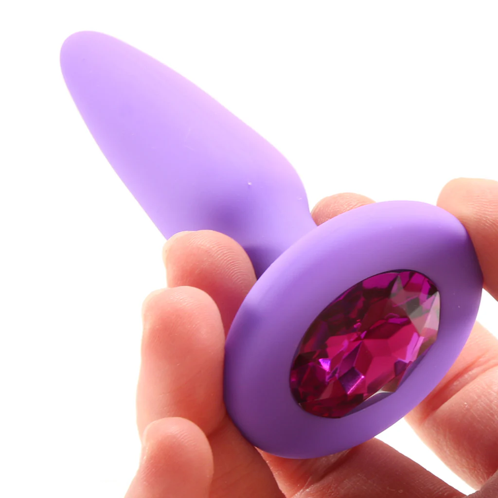 Glams Mini Purple Gem Silicone Butt Plug - Image 4