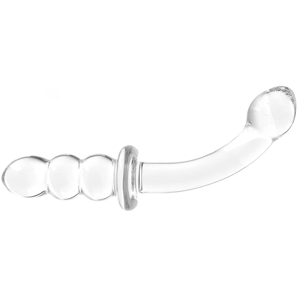 gläs 8 Inch Ribbed G-Spot Glass Dildo - Image 3
