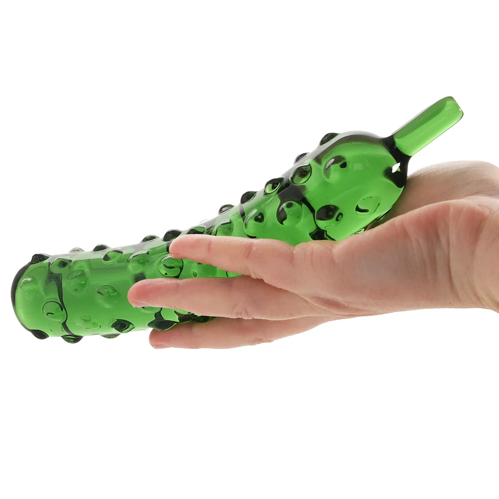 gläs Caressing Cucumber Glass Dildo - Image 4