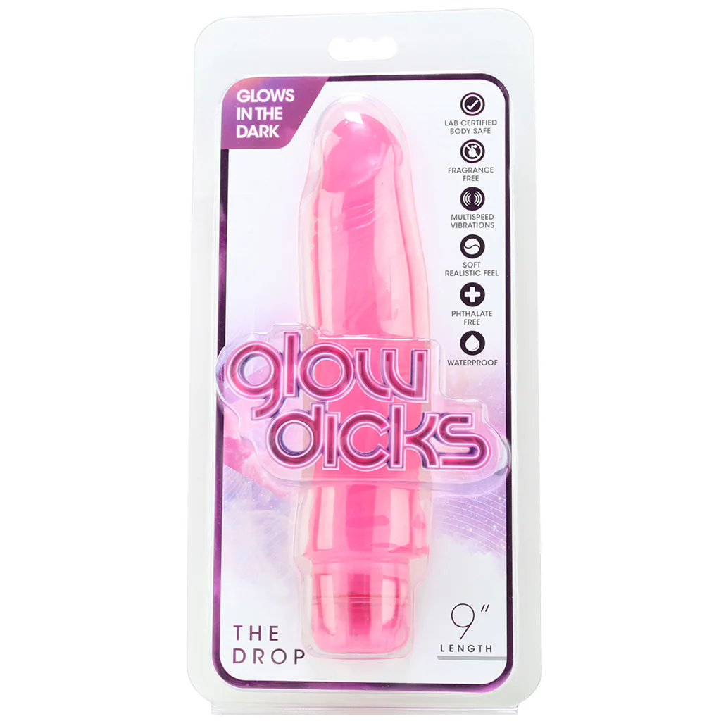 Glow Dicks 9 Inch The Drop Vibe in Pink - Image 6