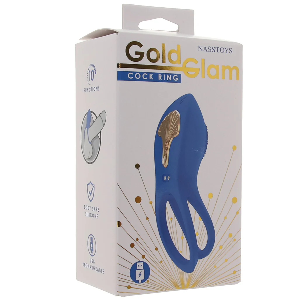 Gold Glam Vibrating Cock Ring - Image 9