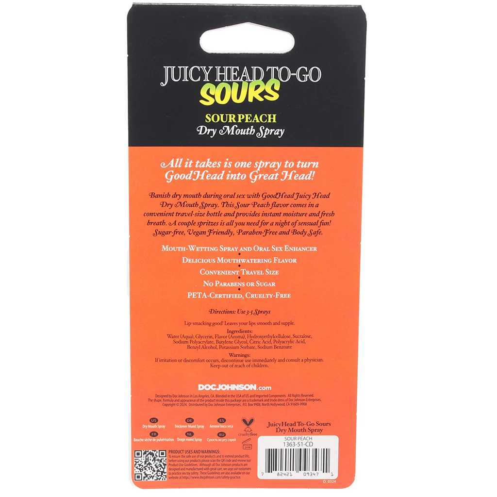GoodHead Juicy Head Sours Spray To-Go in Peach - Image 5
