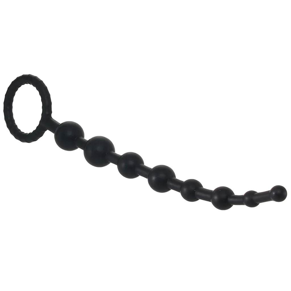 PinkCherry Graduated Anal Beads in Black - Image 2