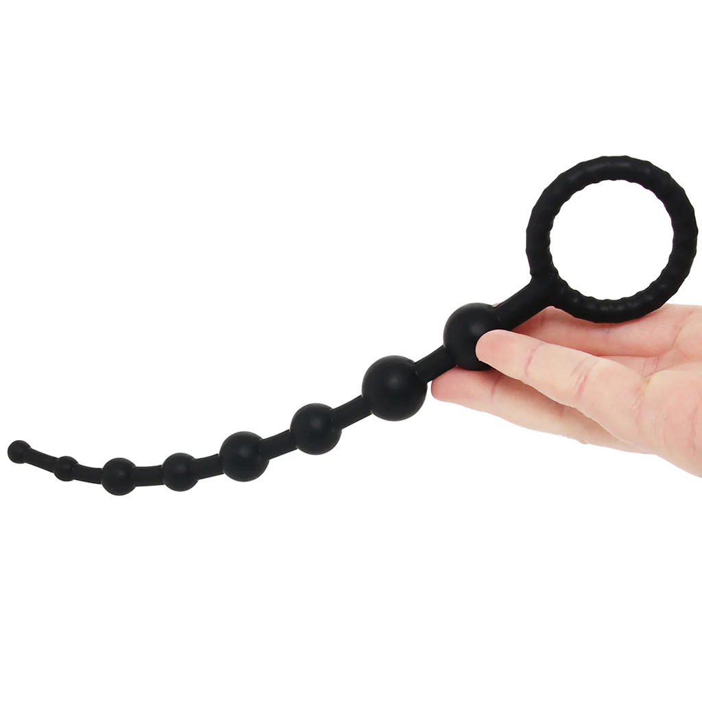 PinkCherry Graduated Anal Beads in Black - Image 4