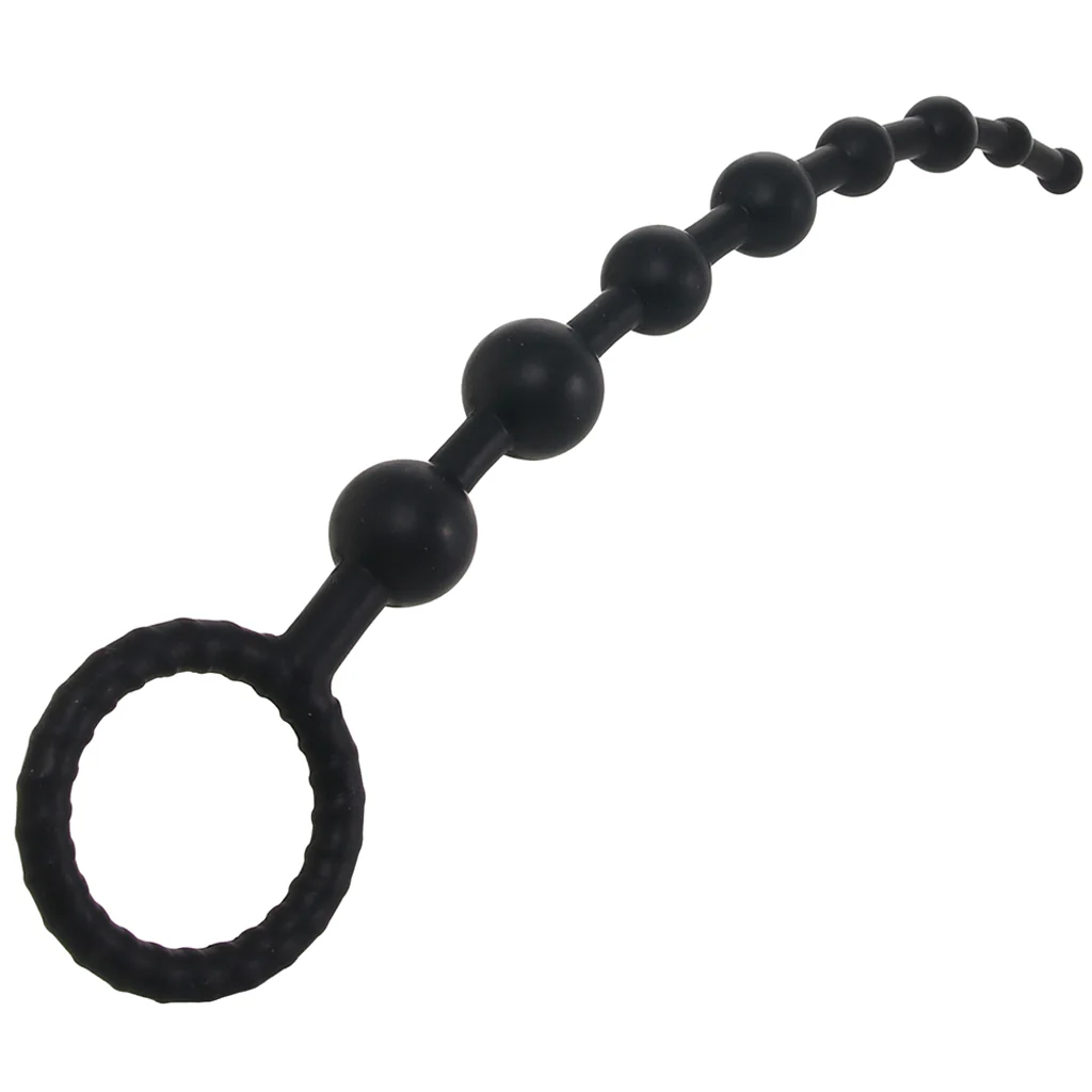 PinkCherry Graduated Anal Beads in Black - Image 5