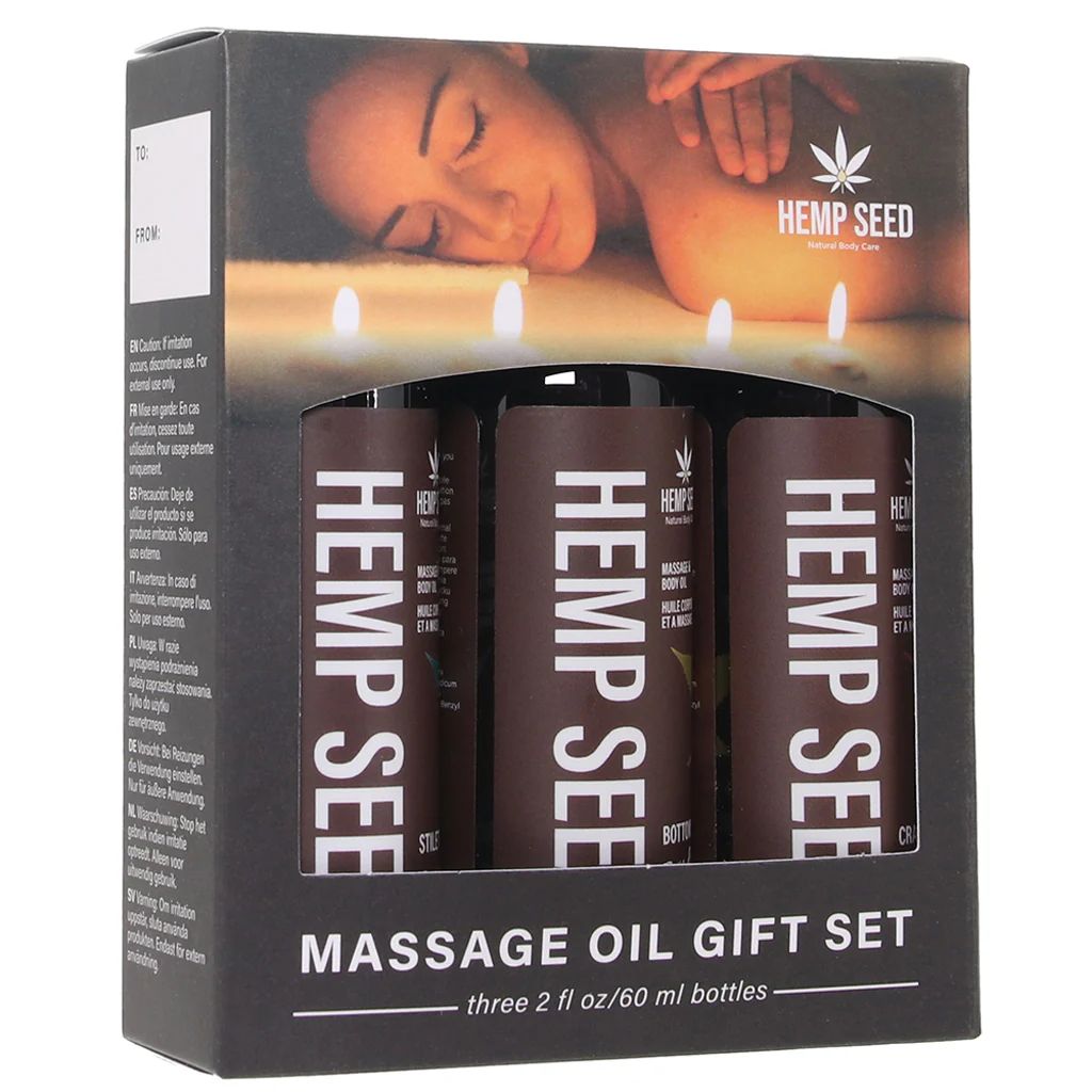 Hemp Seed Massage Oil Gift Set in 3 x 2oz/60ml - Image 6