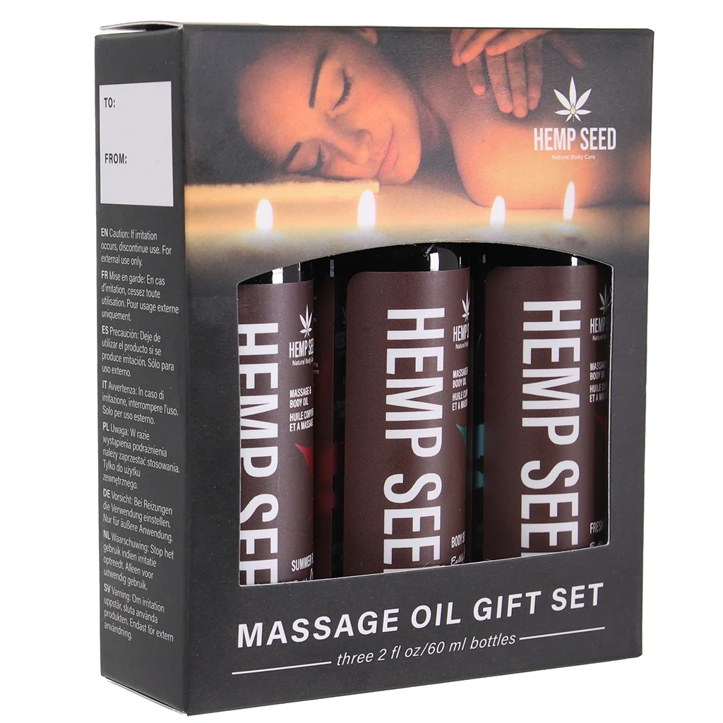 Hemp Seed Massage Oil Gift Set in 3 x 2oz/60ml - Image 9