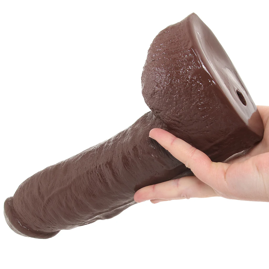 Hung 12.5 Inch Vac-U-Lock Dildo in Brown - Image 4