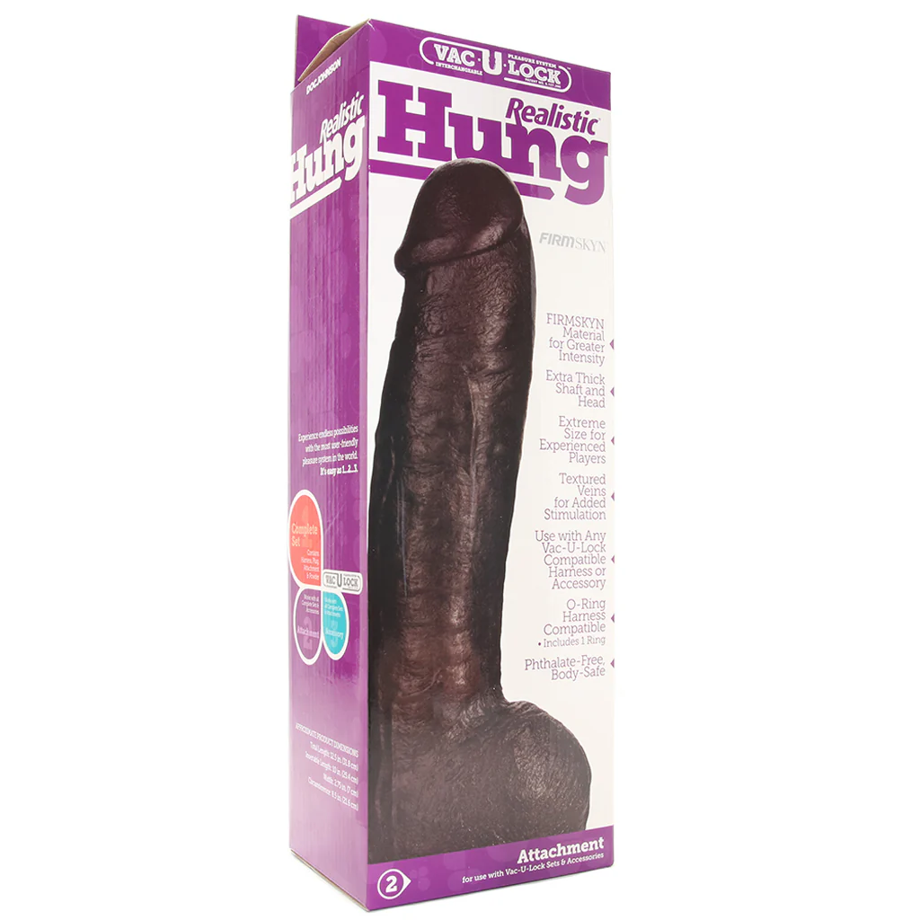 Hung 12.5 Inch Vac-U-Lock Dildo in Brown - Image 6