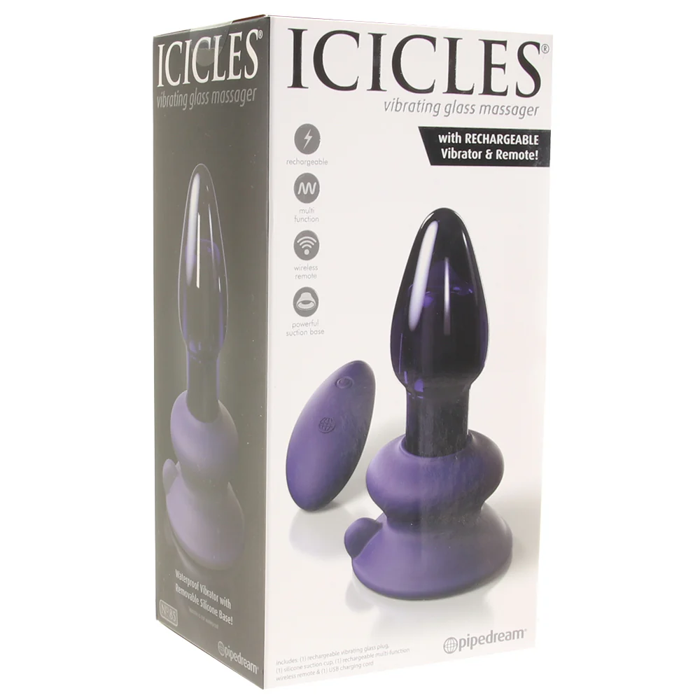 Icicles No.85 Vibrating Glass Plug in Purple - Image 6