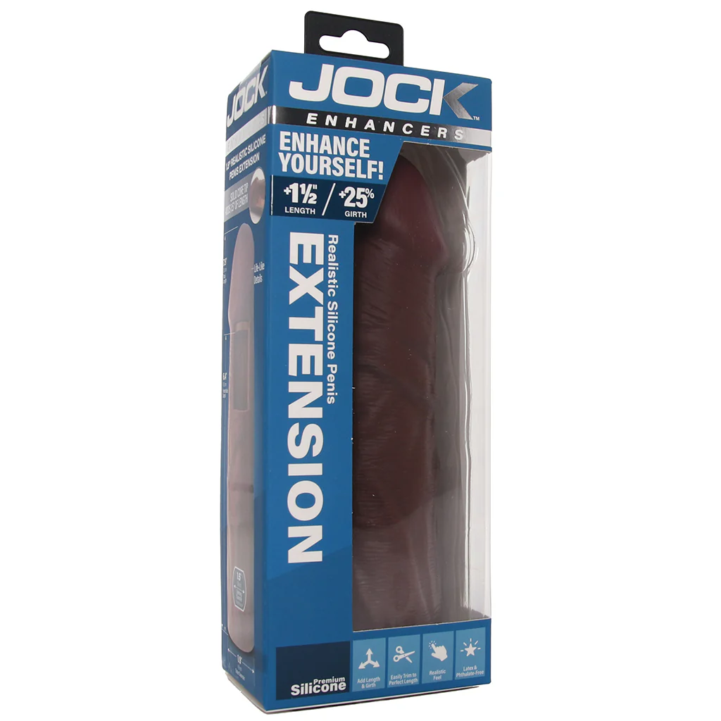 Jock 1.5 Inch Silicone Penis Extension in Dark - Image 9