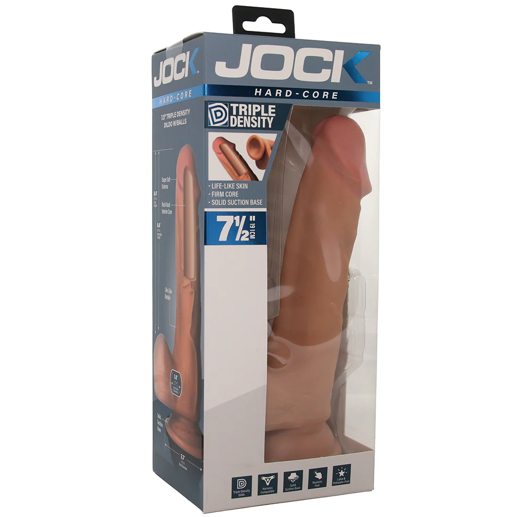 Jock Hard-Core 7.5 Inch Triple Density Dildo in Tan - Image 9