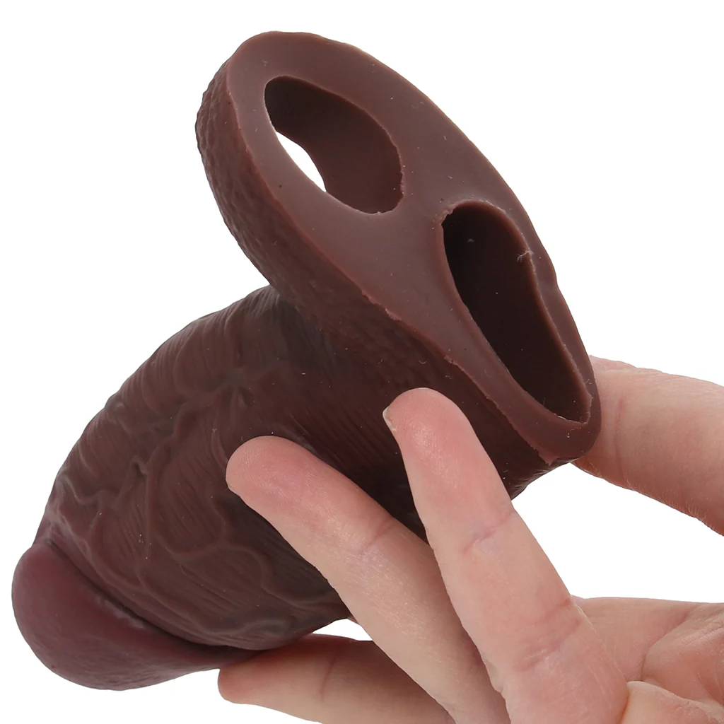 Jock Realistic Thick Silicone Enhancer with Ball Strap in D - Image 7