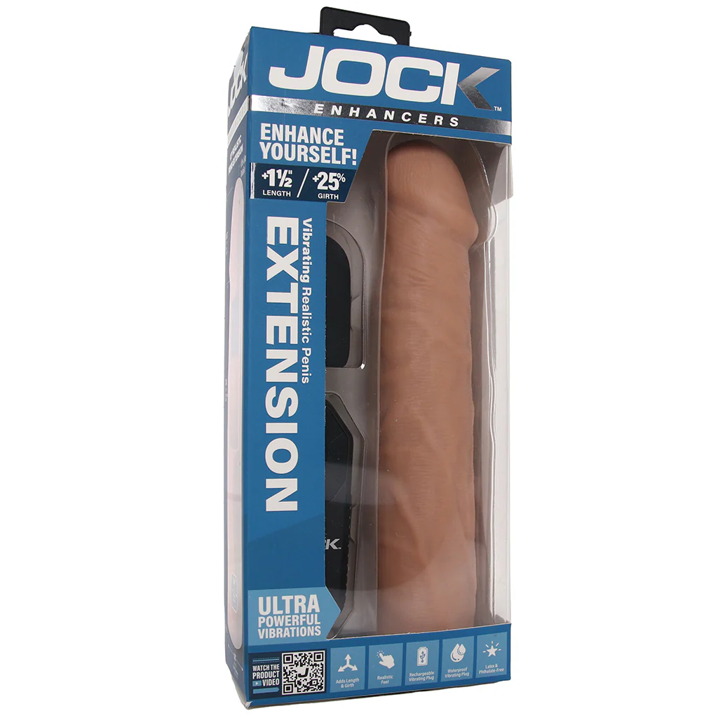 Jock Vibrating Realistic Penis Extender in Tan - Image 9