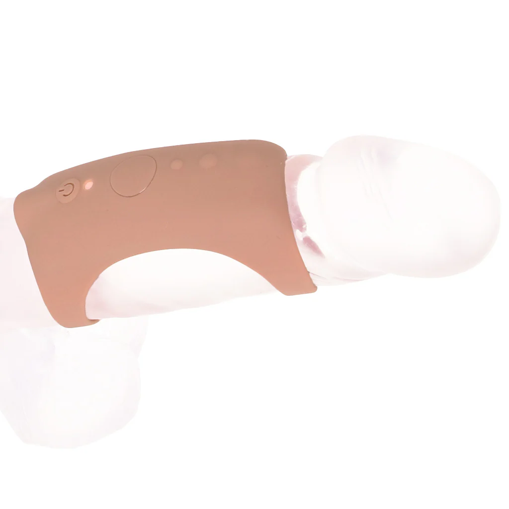 Jock Vibrating Silicone Penis Sleeve in Tan - Image 2