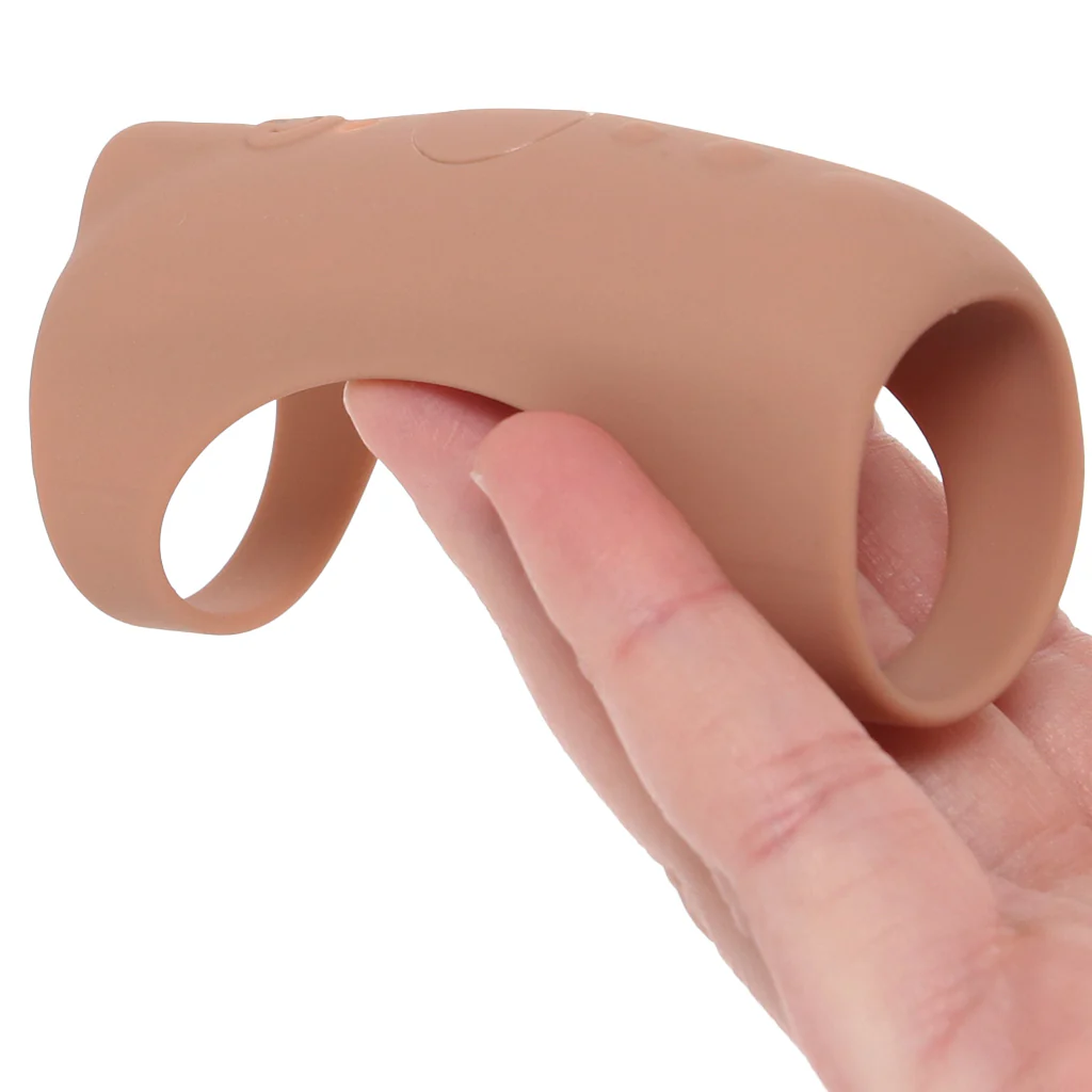 Jock Vibrating Silicone Penis Sleeve in Tan - Image 4