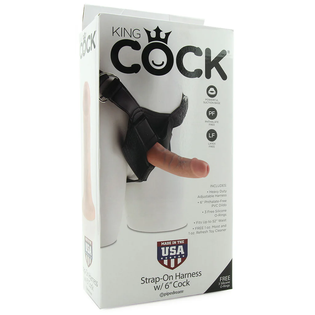 King Cock Strap-On Harness with 6 Inch Cock in Flesh - Image 6