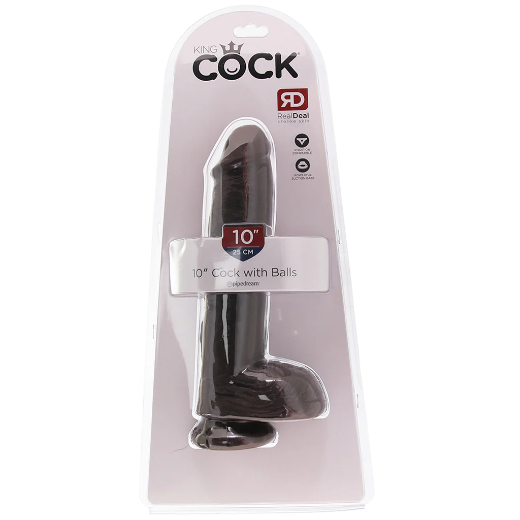 King Cock 10 Inch Cock with Balls in Brown - Image 6