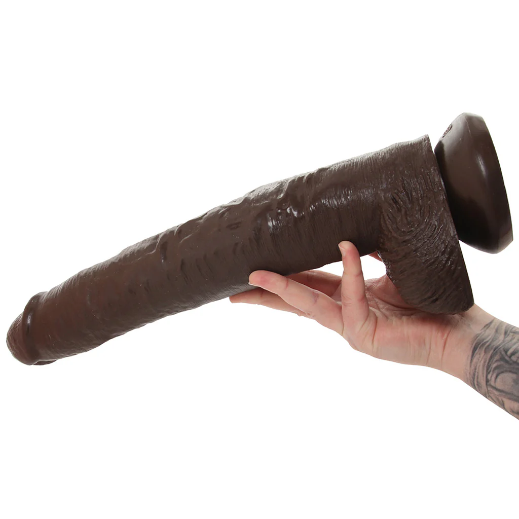 King Cock 14 Inch Cock with Balls in Chocolate - Image 4