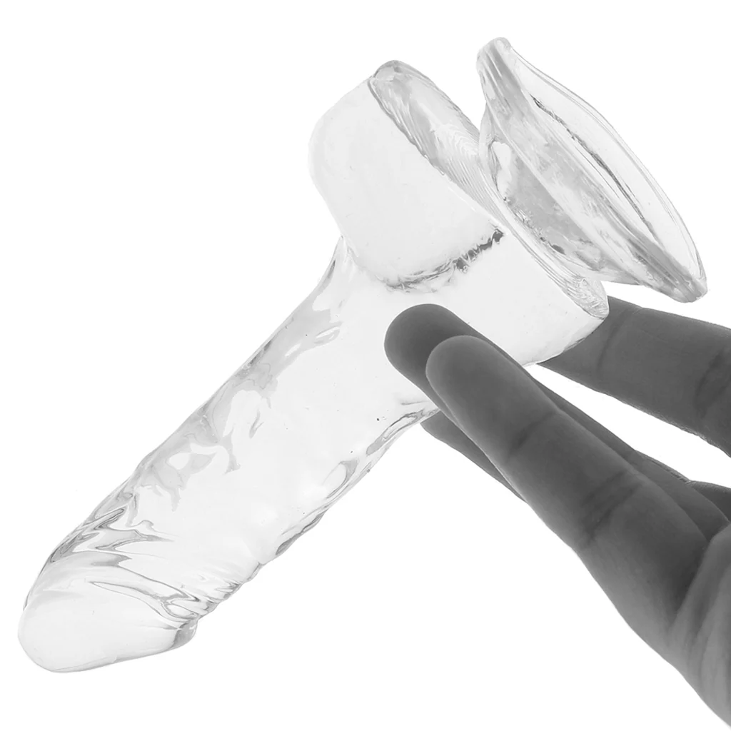 King Cock 4 Inch Ballsy Dildo in Clear - Image 4