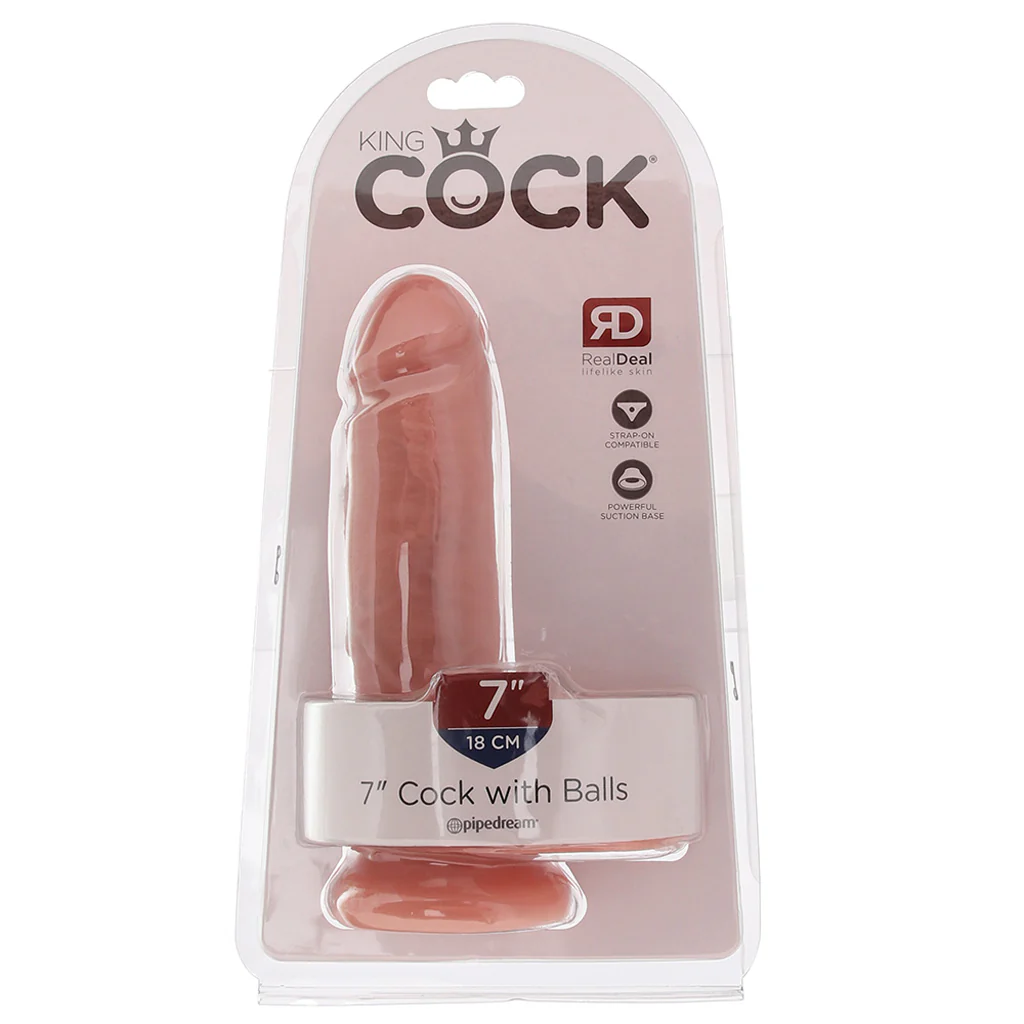 King Cock 7 Inch Cock with Balls in Light - Image 6