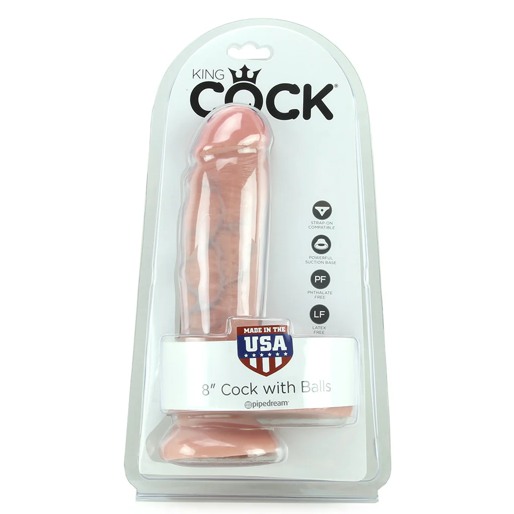King Cock 8 Inch Cock with Balls in Flesh - Image 6