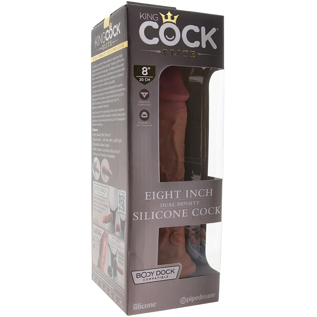 King Cock Elite Dual Density 8 Inch Silicone Cock in Tan - Image 6