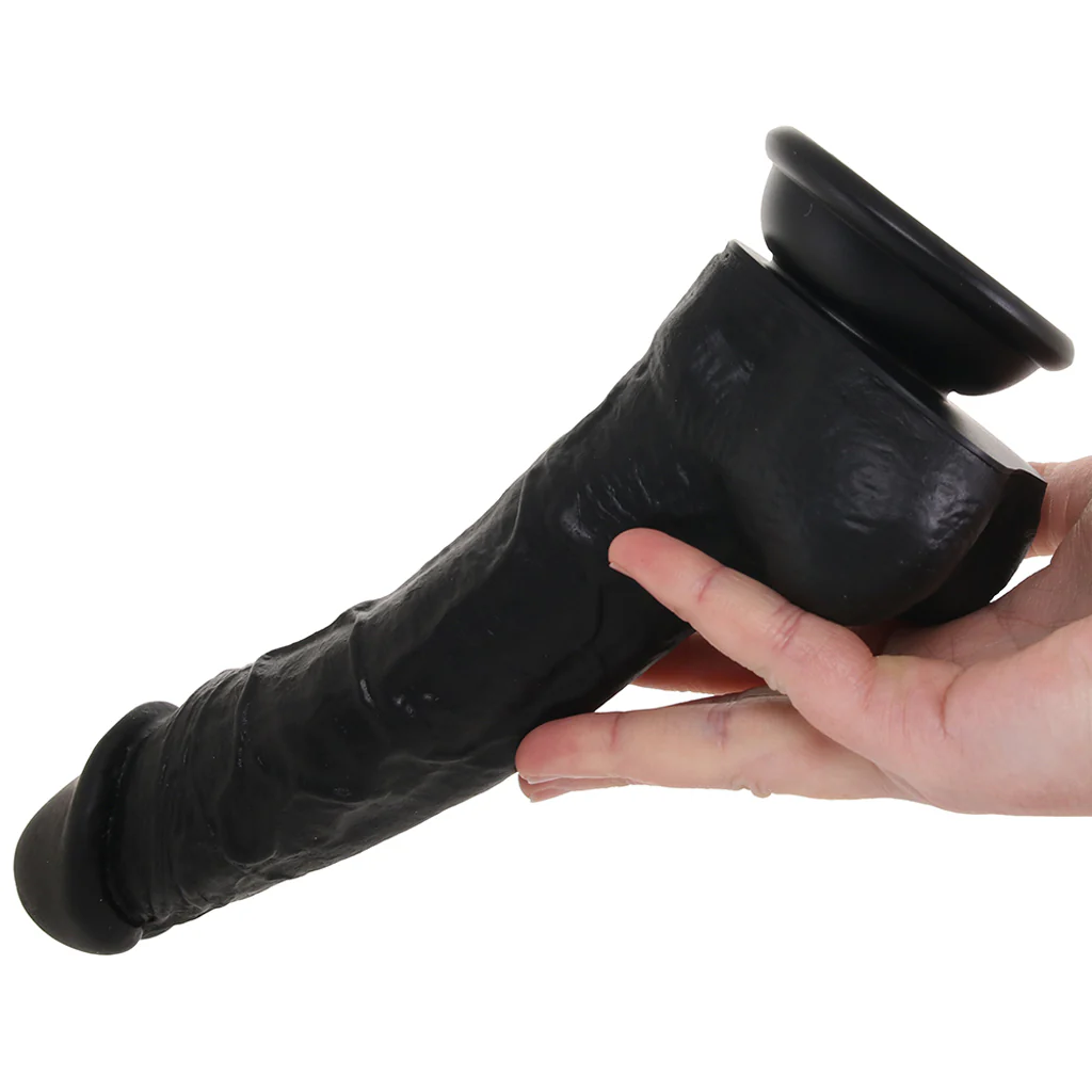 Large Silicone Colours Dildo in Black - Image 4