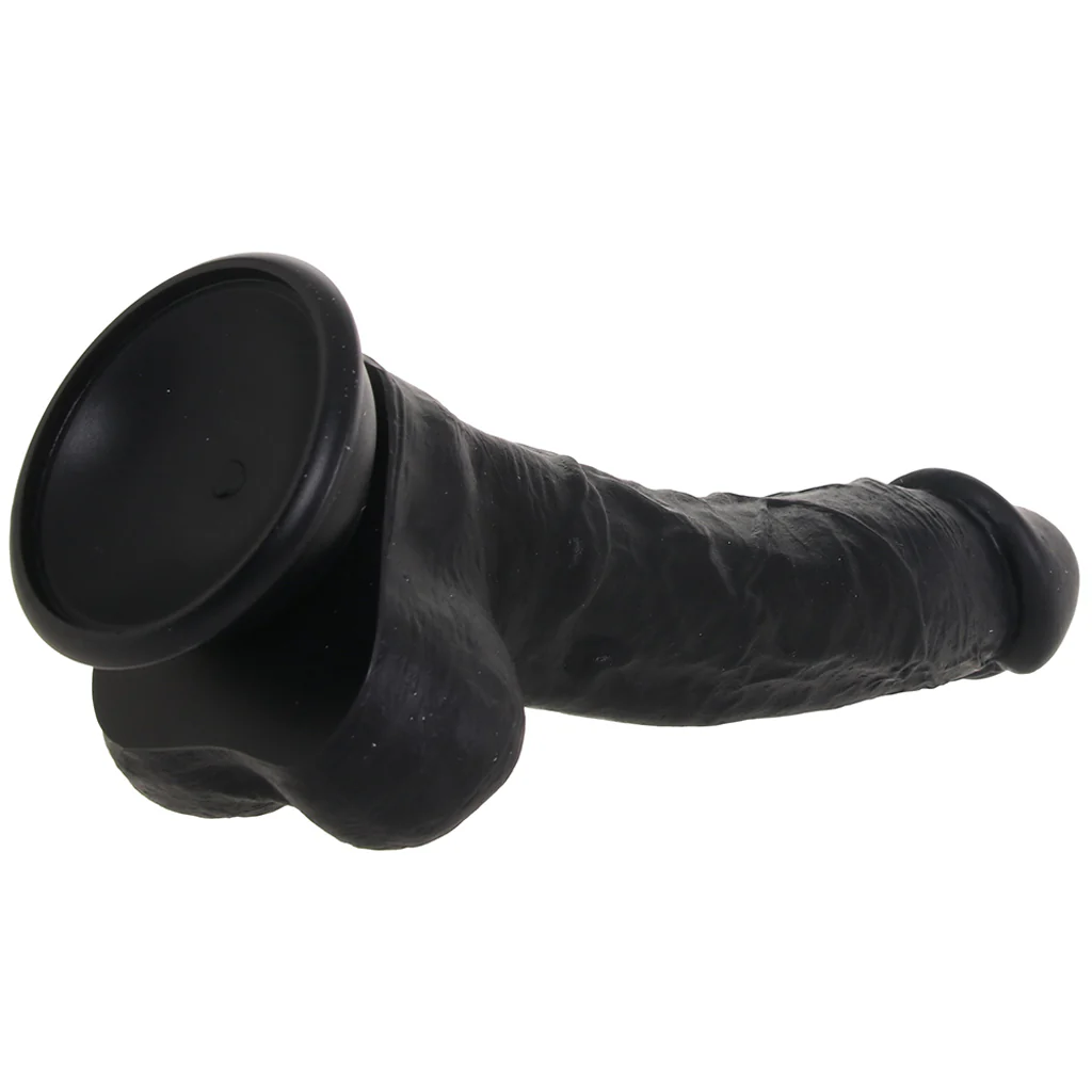 Large Silicone Colours Dildo in Black - Image 5