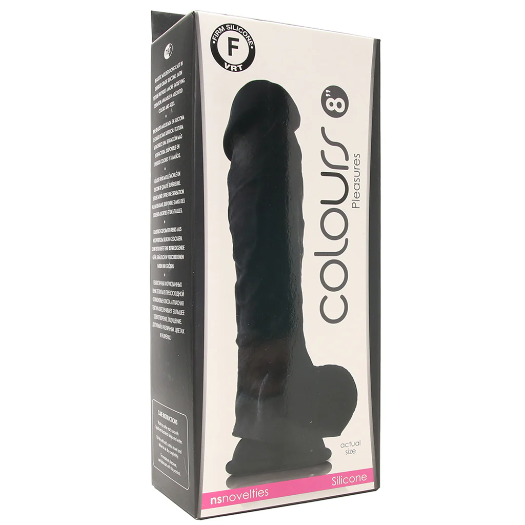 Large Silicone Colours Dildo in Black - Image 6
