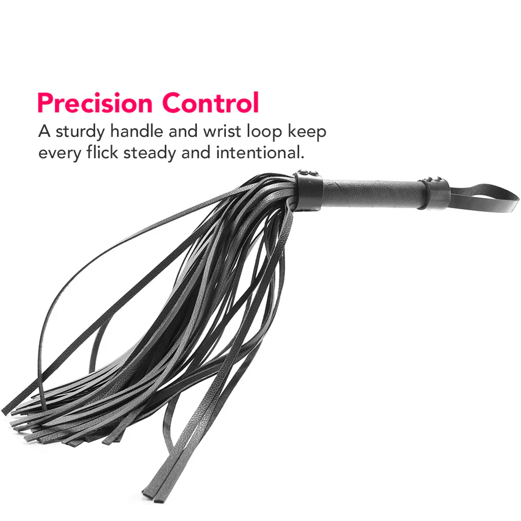 Leather Flogger in Black - Image 3