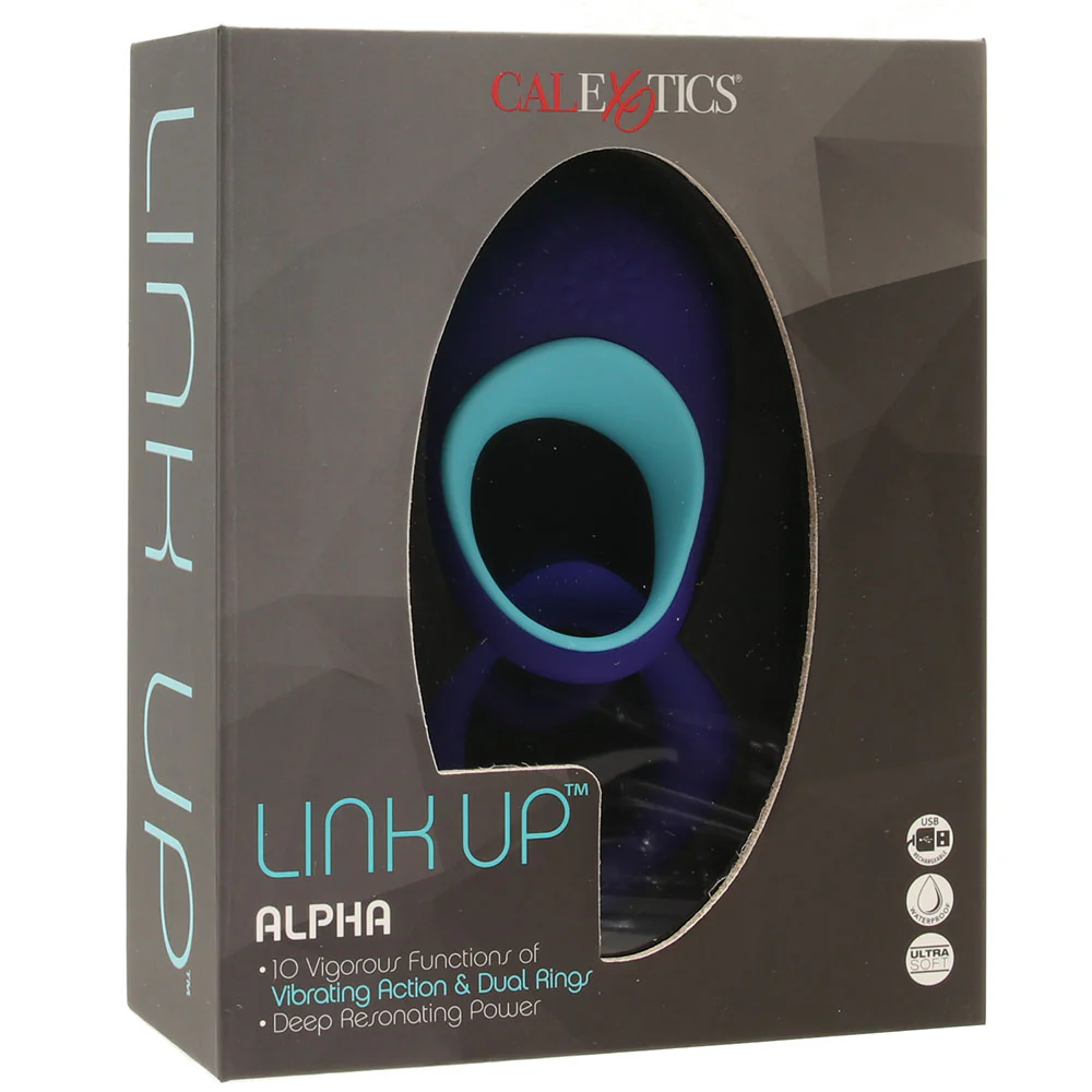 Link Up Alpha Vibrating Cock Ring Set - Image 6