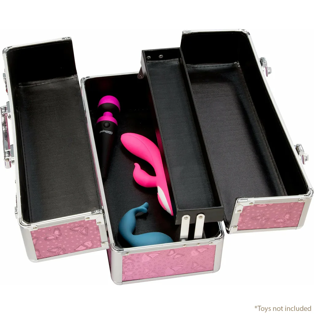 Simple and True Lockable Large Vibrator Case in Pink - Image 2