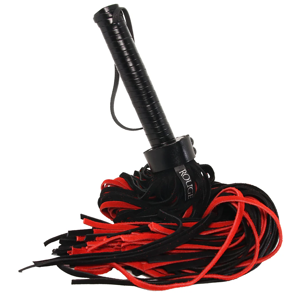Long Suede Flogger in Black & Red - Image 4
