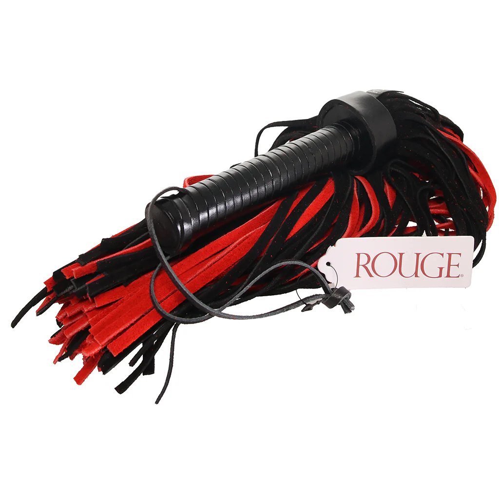 Long Suede Flogger in Black & Red - Image 9