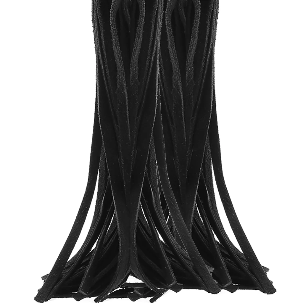 Long Suede Flogger in Black - Image 2