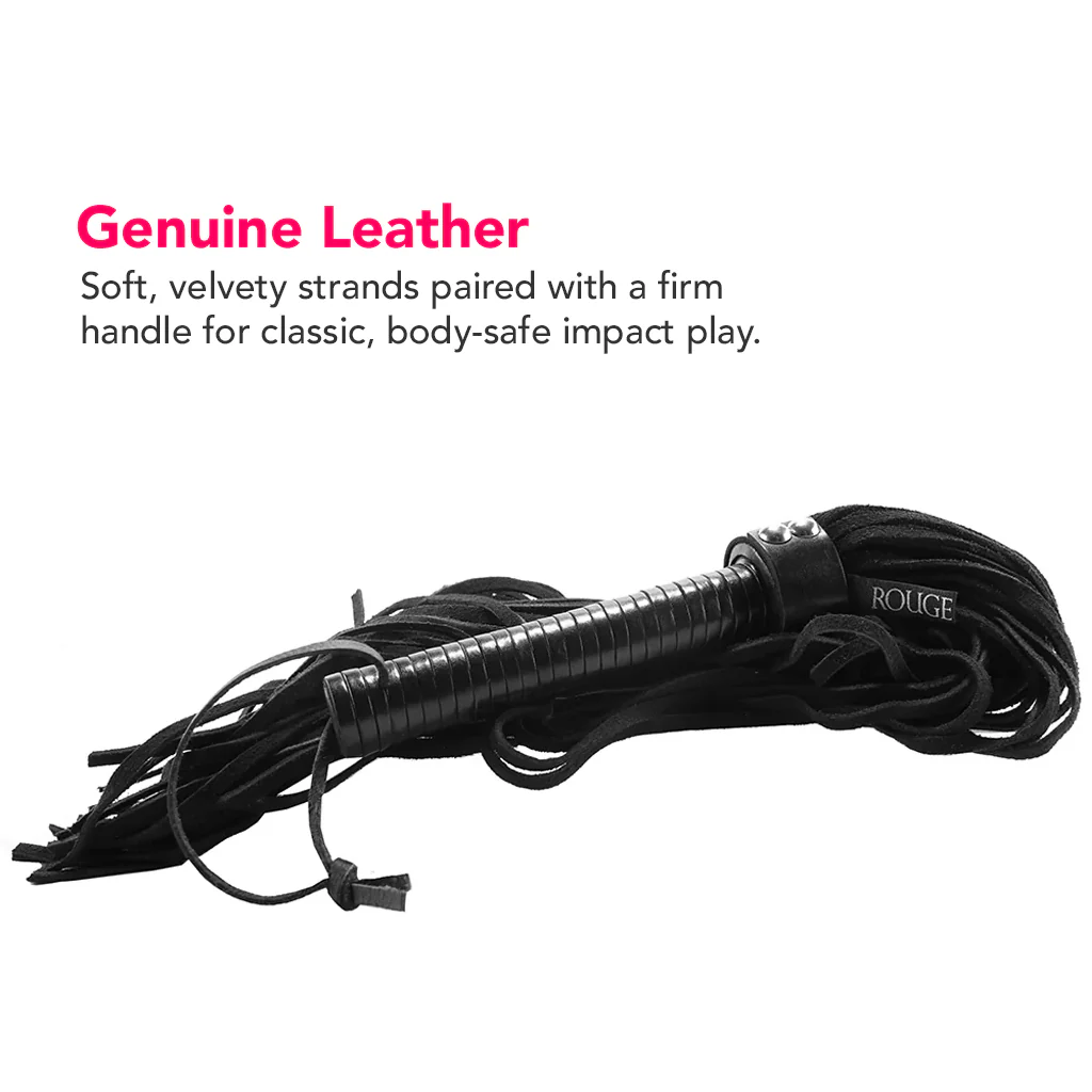 Long Suede Flogger in Black - Image 3