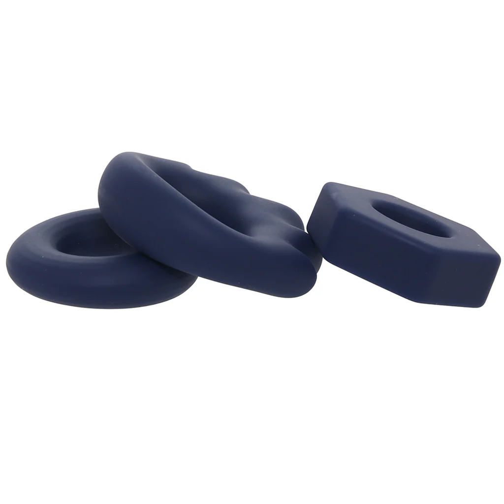 Lonzo Liquid Silicone Ring Set in Navy Blue - Image 3