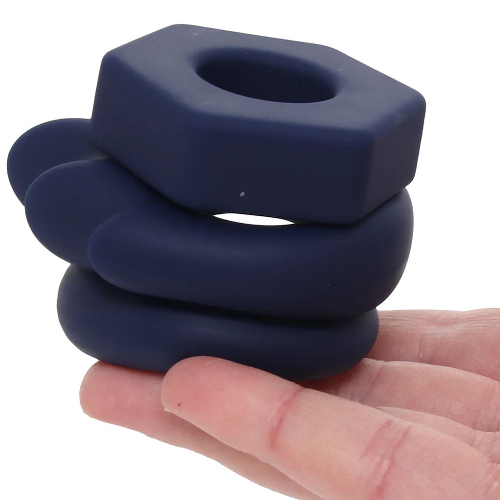 Lonzo Liquid Silicone Ring Set in Navy Blue - Image 4