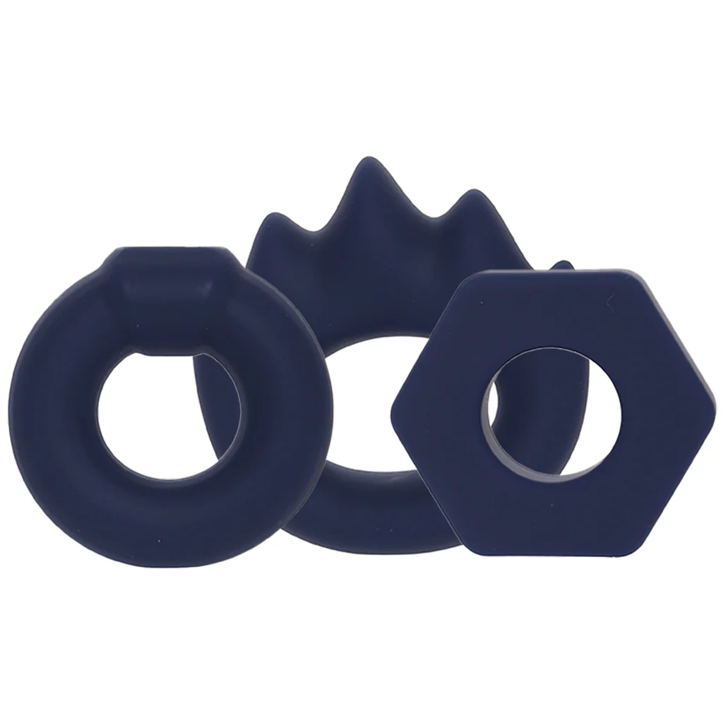 Lonzo Liquid Silicone Ring Set in Navy Blue - Image 5