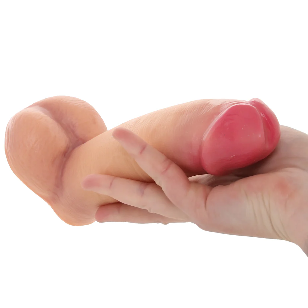 LoveBotz 8 Inch Cock Lock Dildo with Balls in Light - Image 4