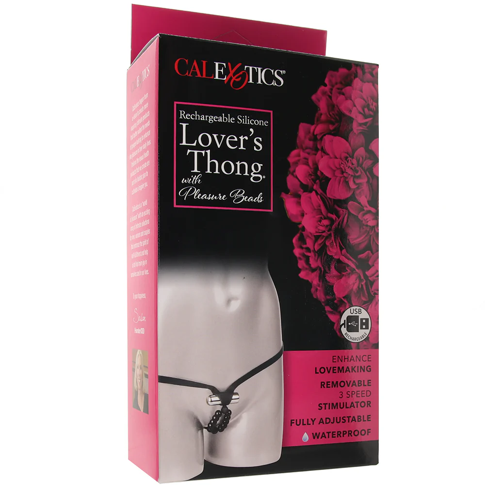Lover's Cheeky Thong with Stroker Beads - Image 6