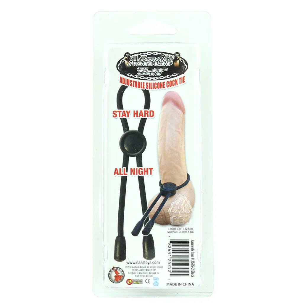 Adjustable Silicone Cock Tie in Black - Image 5